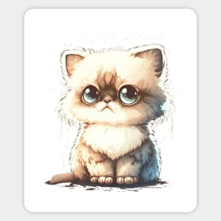 Big Eyed Cutie Fluffball Cat Sticker